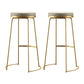 Modern Counter Round Bar Stool Armless Leather Backless Bar Stool with Footrest Gold 2 Piece Set Clearhalo 'Bar Furniture' 'Bar Stools' 'bar_stools' 'furn' 'furn_bar_stools' 'furniture_bar_stools' 'Kitchen & Dining Furniture' 'kitchen&dining_furn' 'kitchen' 'kitchen_furn' Furniture' 4297174