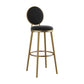 Glam Bar Stools Iron Gold Velvet Bar Stool with Metal Base Low Back Black 1 Piece Clearhalo 'Bar Furniture' 'Bar Stools' 'bar_stools' 'furn' 'furn_bar_stools' 'furniture_bar_stools' 'Kitchen & Dining Furniture' 'kitchen&dining_furn' 'kitchen' 'kitchen_furn' Furniture' 4297184