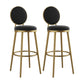Glam Bar Stools Iron Gold Velvet Bar Stool with Metal Base Low Back Black 2 Piece Set Clearhalo 'Bar Furniture' 'Bar Stools' 'bar_stools' 'furn' 'furn_bar_stools' 'furniture_bar_stools' 'Kitchen & Dining Furniture' 'kitchen&dining_furn' 'kitchen' 'kitchen_furn' Furniture' 4297185