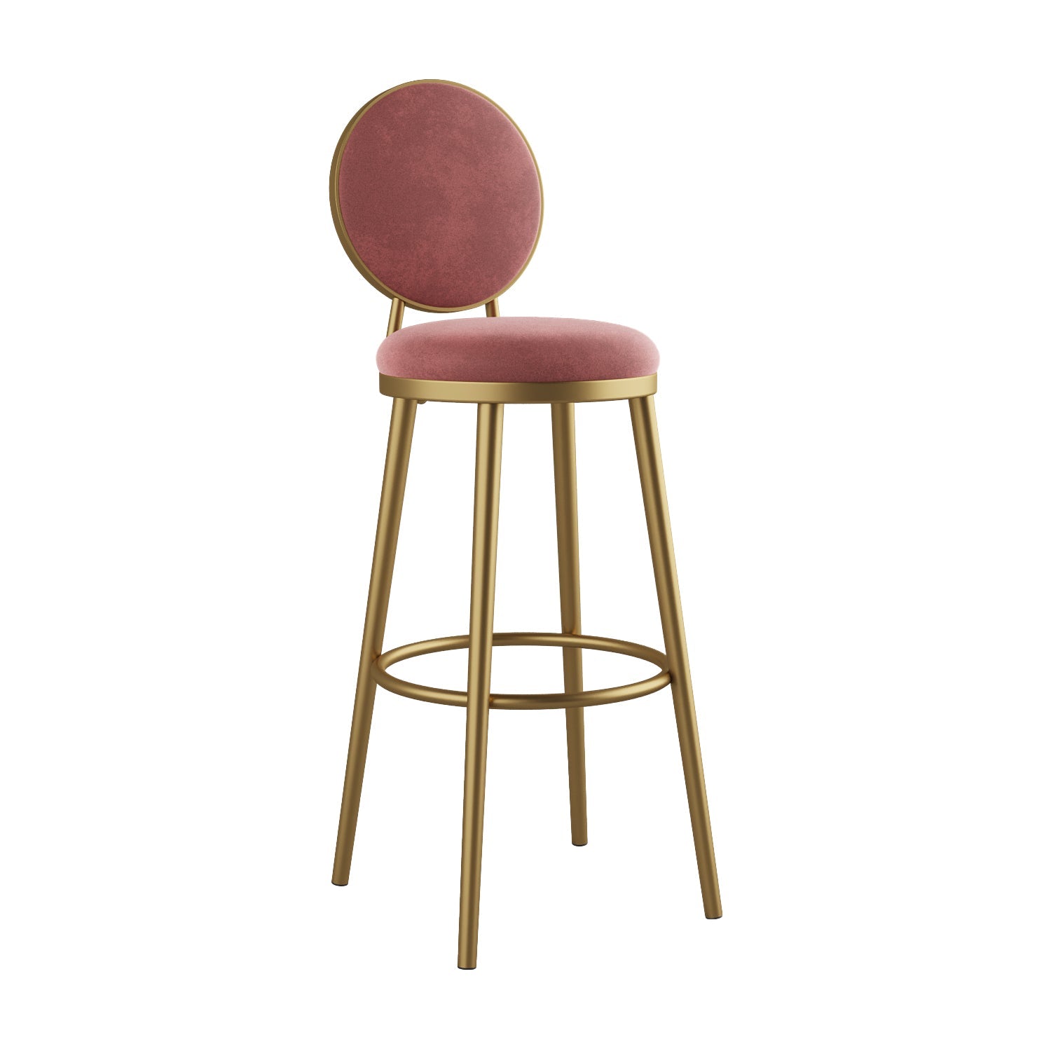 Glam Bar Stools Iron Gold Velvet Bar Stool with Metal Base Low Back Clearhalo 'Bar Furniture' 'Bar Stools' 'bar_stools' 'furn' 'furn_bar_stools' 'furniture_bar_stools' 'Kitchen & Dining Furniture' 'kitchen&dining_furn' 'kitchen' 'kitchen_furn' Furniture' 4297191