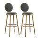 Glam Bar Stools Iron Gold Velvet Bar Stool with Metal Base Low Back Gray 2 Piece Set Clearhalo 'Bar Furniture' 'Bar Stools' 'bar_stools' 'furn' 'furn_bar_stools' 'furniture_bar_stools' 'Kitchen & Dining Furniture' 'kitchen&dining_furn' 'kitchen' 'kitchen_furn' Furniture' 4297192