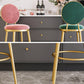 Glam Bar Stools Iron Gold Velvet Bar Stool with Metal Base Low Back Clearhalo 'Bar Furniture' 'Bar Stools' 'bar_stools' 'furn' 'furn_bar_stools' 'furniture_bar_stools' 'Kitchen & Dining Furniture' 'kitchen&dining_furn' 'kitchen' 'kitchen_furn' Furniture' 4297196