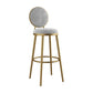 Glam Bar Stools Iron Gold Velvet Bar Stool with Metal Base Low Back White 1 Piece Clearhalo 'Bar Furniture' 'Bar Stools' 'bar_stools' 'furn' 'furn_bar_stools' 'furniture_bar_stools' 'Kitchen & Dining Furniture' 'kitchen&dining_furn' 'kitchen' 'kitchen_furn' Furniture' 4297199