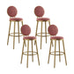 Glam Bar Stools Iron Gold Velvet Bar Stool with Metal Base Low Back Pink 4 Piece Set Clearhalo 'Bar Furniture' 'Bar Stools' 'bar_stools' 'furn' 'furn_bar_stools' 'furniture_bar_stools' 'Kitchen & Dining Furniture' 'kitchen&dining_furn' 'kitchen' 'kitchen_furn' Furniture' 4297204