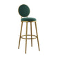 Glam Bar Stools Iron Gold Velvet Bar Stool with Metal Base Low Back Green 1 Piece Clearhalo 'Bar Furniture' 'Bar Stools' 'bar_stools' 'furn' 'furn_bar_stools' 'furniture_bar_stools' 'Kitchen & Dining Furniture' 'kitchen&dining_furn' 'kitchen' 'kitchen_furn' Furniture' 4297205