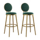 Glam Bar Stools Iron Gold Velvet Bar Stool with Metal Base Low Back Green 2 Piece Set Clearhalo 'Bar Furniture' 'Bar Stools' 'bar_stools' 'furn' 'furn_bar_stools' 'furniture_bar_stools' 'Kitchen & Dining Furniture' 'kitchen&dining_furn' 'kitchen' 'kitchen_furn' Furniture' 4297206