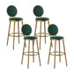 Glam Bar Stools Iron Gold Velvet Bar Stool with Metal Base Low Back Green 4 Piece Set Clearhalo 'Bar Furniture' 'Bar Stools' 'bar_stools' 'furn' 'furn_bar_stools' 'furniture_bar_stools' 'Kitchen & Dining Furniture' 'kitchen&dining_furn' 'kitchen' 'kitchen_furn' Furniture' 4297207