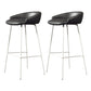 Glam Counter Bar Stool Armless Leather Bar Stool with Footrest Steel Base White Black 2 Piece Set Clearhalo 'Bar Furniture' 'Bar Stools' 'bar_stools' 'furn' 'furn_bar_stools' 'furniture_bar_stools' 'Kitchen & Dining Furniture' 'kitchen&dining_furn' 'kitchen' 'kitchen_furn' Furniture' 4297214