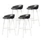 Glam Counter Bar Stool Armless Leather Bar Stool with Footrest Steel Base White Black 4 Piece Set Clearhalo 'Bar Furniture' 'Bar Stools' 'bar_stools' 'furn' 'furn_bar_stools' 'furniture_bar_stools' 'Kitchen & Dining Furniture' 'kitchen&dining_furn' 'kitchen' 'kitchen_furn' Furniture' 4297215