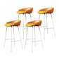Glam Counter Bar Stool Armless Leather Bar Stool with Footrest Steel Base White Yellow 4 Piece Set Clearhalo 'Bar Furniture' 'Bar Stools' 'bar_stools' 'furn' 'furn_bar_stools' 'furniture_bar_stools' 'Kitchen & Dining Furniture' 'kitchen&dining_furn' 'kitchen' 'kitchen_furn' Furniture' 4297222