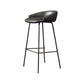 Glam Counter Bar Stool Armless Leather Bar Stool with Footrest Steel Base Black Black 1 Piece Clearhalo 'Bar Furniture' 'Bar Stools' 'bar_stools' 'furn' 'furn_bar_stools' 'furniture_bar_stools' 'Kitchen & Dining Furniture' 'kitchen&dining_furn' 'kitchen' 'kitchen_furn' Furniture' 4297224