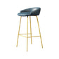 Glam Counter Bar Stool Armless Leather Bar Stool with Footrest Steel Base Gold Blue 1 Piece Clearhalo 'Bar Furniture' 'Bar Stools' 'bar_stools' 'furn' 'furn_bar_stools' 'furniture_bar_stools' 'Kitchen & Dining Furniture' 'kitchen&dining_furn' 'kitchen' 'kitchen_furn' Furniture' 4297229