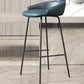Glam Counter Bar Stool Armless Leather Bar Stool with Footrest Steel Base Black Blue 1 Piece Clearhalo 'Bar Furniture' 'Bar Stools' 'bar_stools' 'furn' 'furn_bar_stools' 'furniture_bar_stools' 'Kitchen & Dining Furniture' 'kitchen&dining_furn' 'kitchen' 'kitchen_furn' Furniture' 4297232