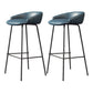 Glam Counter Bar Stool Armless Leather Bar Stool with Footrest Steel Base Black Blue 2 Piece Set Clearhalo 'Bar Furniture' 'Bar Stools' 'bar_stools' 'furn' 'furn_bar_stools' 'furniture_bar_stools' 'Kitchen & Dining Furniture' 'kitchen&dining_furn' 'kitchen' 'kitchen_furn' Furniture' 4297233