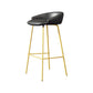 Glam Counter Bar Stool Armless Leather Bar Stool with Footrest Steel Base Gold Black 1 Piece Clearhalo 'Bar Furniture' 'Bar Stools' 'bar_stools' 'furn' 'furn_bar_stools' 'furniture_bar_stools' 'Kitchen & Dining Furniture' 'kitchen&dining_furn' 'kitchen' 'kitchen_furn' Furniture' 4297241