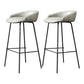 Glam Counter Bar Stool Armless Leather Bar Stool with Footrest Steel Base Black Gray 2 Piece Set Clearhalo 'Bar Furniture' 'Bar Stools' 'bar_stools' 'furn' 'furn_bar_stools' 'furniture_bar_stools' 'Kitchen & Dining Furniture' 'kitchen&dining_furn' 'kitchen' 'kitchen_furn' Furniture' 4297245