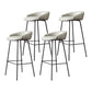 Glam Counter Bar Stool Armless Leather Bar Stool with Footrest Steel Base Black Gray 4 Piece Set Clearhalo 'Bar Furniture' 'Bar Stools' 'bar_stools' 'furn' 'furn_bar_stools' 'furniture_bar_stools' 'Kitchen & Dining Furniture' 'kitchen&dining_furn' 'kitchen' 'kitchen_furn' Furniture' 4297246