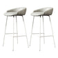 Glam Counter Bar Stool Armless Leather Bar Stool with Footrest Steel Base White Gray 2 Piece Set Clearhalo 'Bar Furniture' 'Bar Stools' 'bar_stools' 'furn' 'furn_bar_stools' 'furniture_bar_stools' 'Kitchen & Dining Furniture' 'kitchen&dining_furn' 'kitchen' 'kitchen_furn' Furniture' 4297254