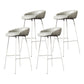 Glam Counter Bar Stool Armless Leather Bar Stool with Footrest Steel Base White Gray 4 Piece Set Clearhalo 'Bar Furniture' 'Bar Stools' 'bar_stools' 'furn' 'furn_bar_stools' 'furniture_bar_stools' 'Kitchen & Dining Furniture' 'kitchen&dining_furn' 'kitchen' 'kitchen_furn' Furniture' 4297255
