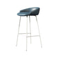 Glam Counter Bar Stool Armless Leather Bar Stool with Footrest Steel Base White Blue 1 Piece Clearhalo 'Bar Furniture' 'Bar Stools' 'bar_stools' 'furn' 'furn_bar_stools' 'furniture_bar_stools' 'Kitchen & Dining Furniture' 'kitchen&dining_furn' 'kitchen' 'kitchen_furn' Furniture' 4297262