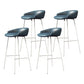 Glam Counter Bar Stool Armless Leather Bar Stool with Footrest Steel Base White Blue 4 Piece Set Clearhalo 'Bar Furniture' 'Bar Stools' 'bar_stools' 'furn' 'furn_bar_stools' 'furniture_bar_stools' 'Kitchen & Dining Furniture' 'kitchen&dining_furn' 'kitchen' 'kitchen_furn' Furniture' 4297264