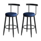Modern Counter Round Bar Stool Armless Velvet Bar Stool with Footrest Iron Base Blue 2 Piece Set Clearhalo 'Bar Furniture' 'Bar Stools' 'bar_stools' 'furn' 'furn_bar_stools' 'furniture_bar_stools' 'Kitchen & Dining Furniture' 'kitchen&dining_furn' 'kitchen' 'kitchen_furn' Furniture' 4297268