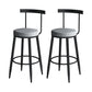 Modern Counter Round Bar Stool Armless Velvet Bar Stool with Footrest Iron Base Gray 2 Piece Set Clearhalo 'Bar Furniture' 'Bar Stools' 'bar_stools' 'furn' 'furn_bar_stools' 'furniture_bar_stools' 'Kitchen & Dining Furniture' 'kitchen&dining_furn' 'kitchen' 'kitchen_furn' Furniture' 4297272