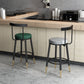 Modern Counter Round Bar Stool Armless Velvet Bar Stool with Footrest Iron Base Clearhalo 'Bar Furniture' 'Bar Stools' 'bar_stools' 'furn' 'furn_bar_stools' 'furniture_bar_stools' 'Kitchen & Dining Furniture' 'kitchen&dining_furn' 'kitchen' 'kitchen_furn' Furniture' 4297273