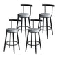Modern Counter Round Bar Stool Armless Velvet Bar Stool with Footrest Iron Base Gray 4 Piece Set Clearhalo 'Bar Furniture' 'Bar Stools' 'bar_stools' 'furn' 'furn_bar_stools' 'furniture_bar_stools' 'Kitchen & Dining Furniture' 'kitchen&dining_furn' 'kitchen' 'kitchen_furn' Furniture' 4297274