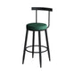 Modern Counter Round Bar Stool Armless Velvet Bar Stool with Footrest Iron Base Clearhalo 'Bar Furniture' 'Bar Stools' 'bar_stools' 'furn' 'furn_bar_stools' 'furniture_bar_stools' 'Kitchen & Dining Furniture' 'kitchen&dining_furn' 'kitchen' 'kitchen_furn' Furniture' 4297275