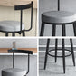 Modern Counter Round Bar Stool Armless Velvet Bar Stool with Footrest Iron Base Clearhalo 'Bar Furniture' 'Bar Stools' 'bar_stools' 'furn' 'furn_bar_stools' 'furniture_bar_stools' 'Kitchen & Dining Furniture' 'kitchen&dining_furn' 'kitchen' 'kitchen_furn' Furniture' 4297276