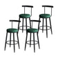 Modern Counter Round Bar Stool Armless Velvet Bar Stool with Footrest Iron Base Green 4 Piece Set Clearhalo 'Bar Furniture' 'Bar Stools' 'bar_stools' 'furn' 'furn_bar_stools' 'furniture_bar_stools' 'Kitchen & Dining Furniture' 'kitchen&dining_furn' 'kitchen' 'kitchen_furn' Furniture' 4297278