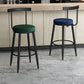 Modern Counter Round Bar Stool Armless Velvet Bar Stool with Footrest Iron Base Clearhalo 'Bar Furniture' 'Bar Stools' 'bar_stools' 'furn' 'furn_bar_stools' 'furniture_bar_stools' 'Kitchen & Dining Furniture' 'kitchen&dining_furn' 'kitchen' 'kitchen_furn' Furniture' 4297279