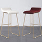 Glam Counter Round Bar Stool Armless Leather Bar Stool with Footrest Iron Base Clearhalo 'Bar Furniture' 'Bar Stools' 'bar_stools' 'furn' 'furn_bar_stools' 'furniture_bar_stools' 'Kitchen & Dining Furniture' 'kitchen&dining_furn' 'kitchen' 'kitchen_furn' Furniture' 4297315