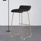 Glam Counter Round Bar Stool Armless Leather Bar Stool with Footrest Iron Base Black 1 Piece Bar Stool(30"H) Clearhalo 'Bar Furniture' 'Bar Stools' 'bar_stools' 'furn' 'furn_bar_stools' 'furniture_bar_stools' 'Kitchen & Dining Furniture' 'kitchen&dining_furn' 'kitchen' 'kitchen_furn' Furniture' 4297317