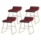 Glam Counter Round Bar Stool Armless Leather Bar Stool with Footrest Iron Base Red 4 Piece Set Short Stool(18"H) Clearhalo 'Bar Furniture' 'Bar Stools' 'bar_stools' 'furn' 'furn_bar_stools' 'furniture_bar_stools' 'Kitchen & Dining Furniture' 'kitchen&dining_furn' 'kitchen' 'kitchen_furn' Furniture' 4297320