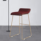 Glam Counter Round Bar Stool Armless Leather Bar Stool with Footrest Iron Base Red 1 Piece Counter Stool(26"H) Clearhalo 'Bar Furniture' 'Bar Stools' 'bar_stools' 'furn' 'furn_bar_stools' 'furniture_bar_stools' 'Kitchen & Dining Furniture' 'kitchen&dining_furn' 'kitchen' 'kitchen_furn' Furniture' 4297322