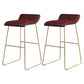 Glam Counter Round Bar Stool Armless Leather Bar Stool with Footrest Iron Base Red 2 Piece Set Counter Stool(26"H) Clearhalo 'Bar Furniture' 'Bar Stools' 'bar_stools' 'furn' 'furn_bar_stools' 'furniture_bar_stools' 'Kitchen & Dining Furniture' 'kitchen&dining_furn' 'kitchen' 'kitchen_furn' Furniture' 4297324