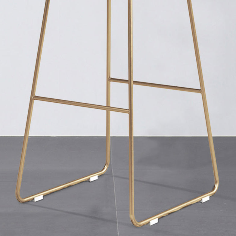 Glam Counter Round Bar Stool Armless Leather Bar Stool with Footrest Iron Base Clearhalo 'Bar Furniture' 'Bar Stools' 'bar_stools' 'furn' 'furn_bar_stools' 'furniture_bar_stools' 'Kitchen & Dining Furniture' 'kitchen&dining_furn' 'kitchen' 'kitchen_furn' Furniture' 4297328