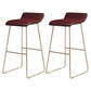 Glam Counter Round Bar Stool Armless Leather Bar Stool with Footrest Iron Base Red 2 Piece Set Bar Stool(30"H) Clearhalo 'Bar Furniture' 'Bar Stools' 'bar_stools' 'furn' 'furn_bar_stools' 'furniture_bar_stools' 'Kitchen & Dining Furniture' 'kitchen&dining_furn' 'kitchen' 'kitchen_furn' Furniture' 4297329