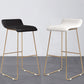 Glam Counter Round Bar Stool Armless Leather Bar Stool with Footrest Iron Base Clearhalo 'Bar Furniture' 'Bar Stools' 'bar_stools' 'furn' 'furn_bar_stools' 'furniture_bar_stools' 'Kitchen & Dining Furniture' 'kitchen&dining_furn' 'kitchen' 'kitchen_furn' Furniture' 4297330