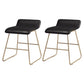 Glam Counter Round Bar Stool Armless Leather Bar Stool with Footrest Iron Base Black 2 Piece Set Short Stool(18"H) Clearhalo 'Bar Furniture' 'Bar Stools' 'bar_stools' 'furn' 'furn_bar_stools' 'furniture_bar_stools' 'Kitchen & Dining Furniture' 'kitchen&dining_furn' 'kitchen' 'kitchen_furn' Furniture' 4297334