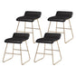 Glam Counter Round Bar Stool Armless Leather Bar Stool with Footrest Iron Base Black 4 Piece Set Short Stool(18"H) Clearhalo 'Bar Furniture' 'Bar Stools' 'bar_stools' 'furn' 'furn_bar_stools' 'furniture_bar_stools' 'Kitchen & Dining Furniture' 'kitchen&dining_furn' 'kitchen' 'kitchen_furn' Furniture' 4297335