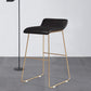 Glam Counter Round Bar Stool Armless Leather Bar Stool with Footrest Iron Base Black 1 Piece Counter Stool(26"H) Clearhalo 'Bar Furniture' 'Bar Stools' 'bar_stools' 'furn' 'furn_bar_stools' 'furniture_bar_stools' 'Kitchen & Dining Furniture' 'kitchen&dining_furn' 'kitchen' 'kitchen_furn' Furniture' 4297336