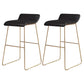 Glam Counter Round Bar Stool Armless Leather Bar Stool with Footrest Iron Base Black 2 Piece Set Counter Stool(26"H) Clearhalo 'Bar Furniture' 'Bar Stools' 'bar_stools' 'furn' 'furn_bar_stools' 'furniture_bar_stools' 'Kitchen & Dining Furniture' 'kitchen&dining_furn' 'kitchen' 'kitchen_furn' Furniture' 4297337