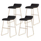 Glam Counter Round Bar Stool Armless Leather Bar Stool with Footrest Iron Base Black 4 Piece Set Counter Stool(26"H) Clearhalo 'Bar Furniture' 'Bar Stools' 'bar_stools' 'furn' 'furn_bar_stools' 'furniture_bar_stools' 'Kitchen & Dining Furniture' 'kitchen&dining_furn' 'kitchen' 'kitchen_furn' Furniture' 4297338