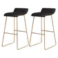 Glam Counter Round Bar Stool Armless Leather Bar Stool with Footrest Iron Base Black 2 Piece Set Bar Stool(30"H) Clearhalo 'Bar Furniture' 'Bar Stools' 'bar_stools' 'furn' 'furn_bar_stools' 'furniture_bar_stools' 'Kitchen & Dining Furniture' 'kitchen&dining_furn' 'kitchen' 'kitchen_furn' Furniture' 4297339