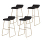 Glam Counter Round Bar Stool Armless Leather Bar Stool with Footrest Iron Base Black 4 Piece Set Bar Stool(30"H) Clearhalo 'Bar Furniture' 'Bar Stools' 'bar_stools' 'furn' 'furn_bar_stools' 'furniture_bar_stools' 'Kitchen & Dining Furniture' 'kitchen&dining_furn' 'kitchen' 'kitchen_furn' Furniture' 4297340
