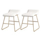 Glam Counter Round Bar Stool Armless Leather Bar Stool with Footrest Iron Base White 2 Piece Set Short Stool(18"H) Clearhalo 'Bar Furniture' 'Bar Stools' 'bar_stools' 'furn' 'furn_bar_stools' 'furniture_bar_stools' 'Kitchen & Dining Furniture' 'kitchen&dining_furn' 'kitchen' 'kitchen_furn' Furniture' 4297342