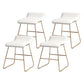 Glam Counter Round Bar Stool Armless Leather Bar Stool with Footrest Iron Base White 4 Piece Set Short Stool(18"H) Clearhalo 'Bar Furniture' 'Bar Stools' 'bar_stools' 'furn' 'furn_bar_stools' 'furniture_bar_stools' 'Kitchen & Dining Furniture' 'kitchen&dining_furn' 'kitchen' 'kitchen_furn' Furniture' 4297343